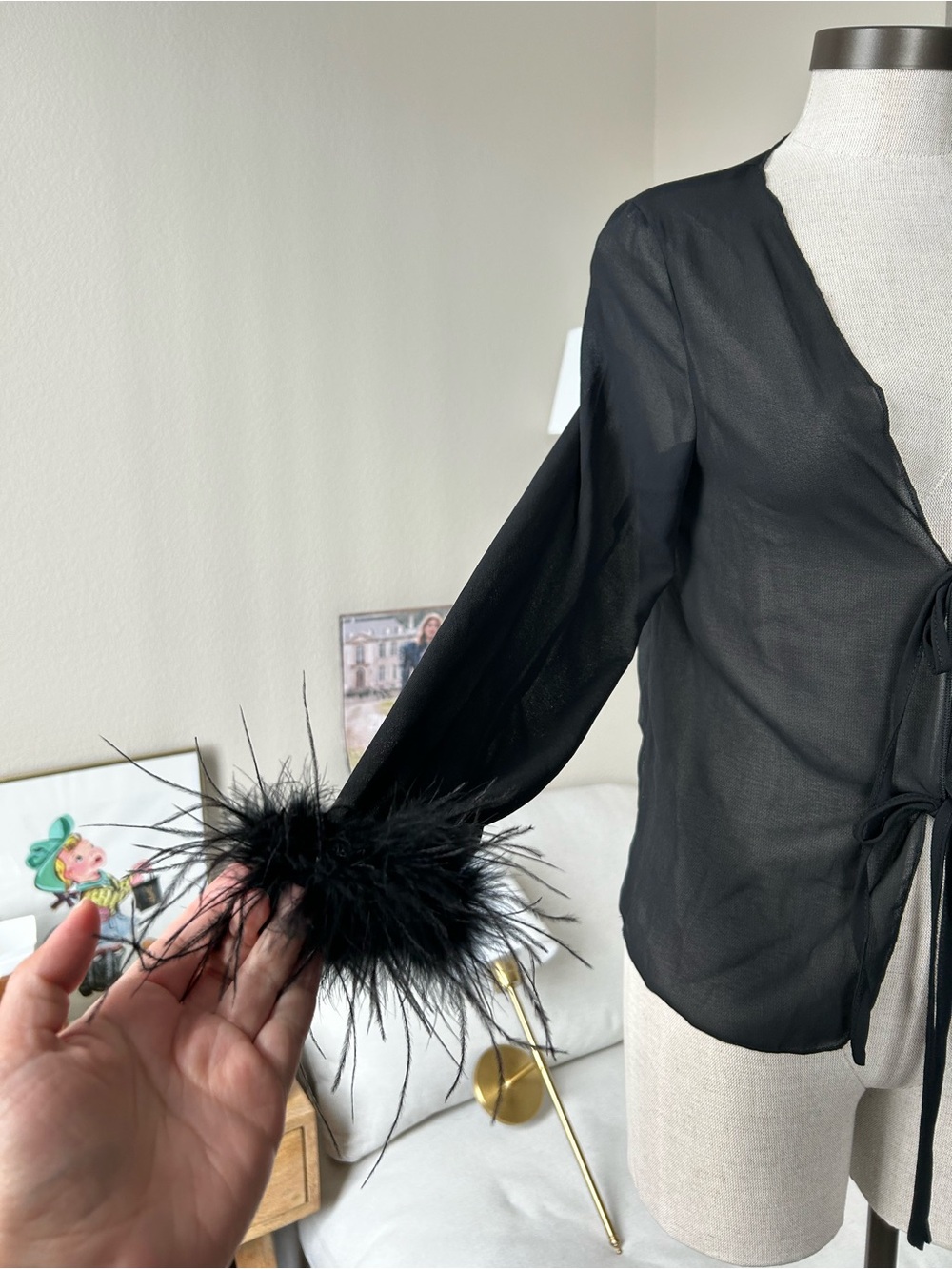 SNDYS. Black Sheer Blouse - Picture 6 of 12